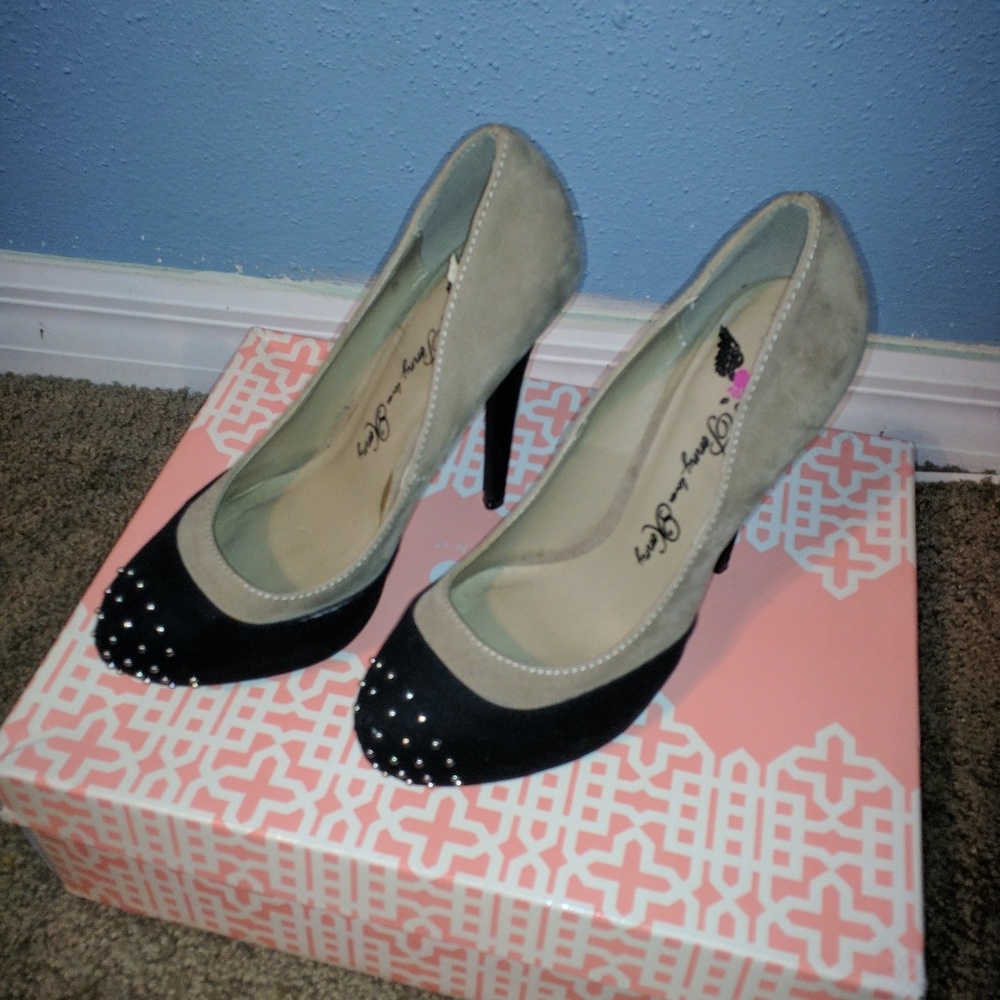 Spiked nude heels